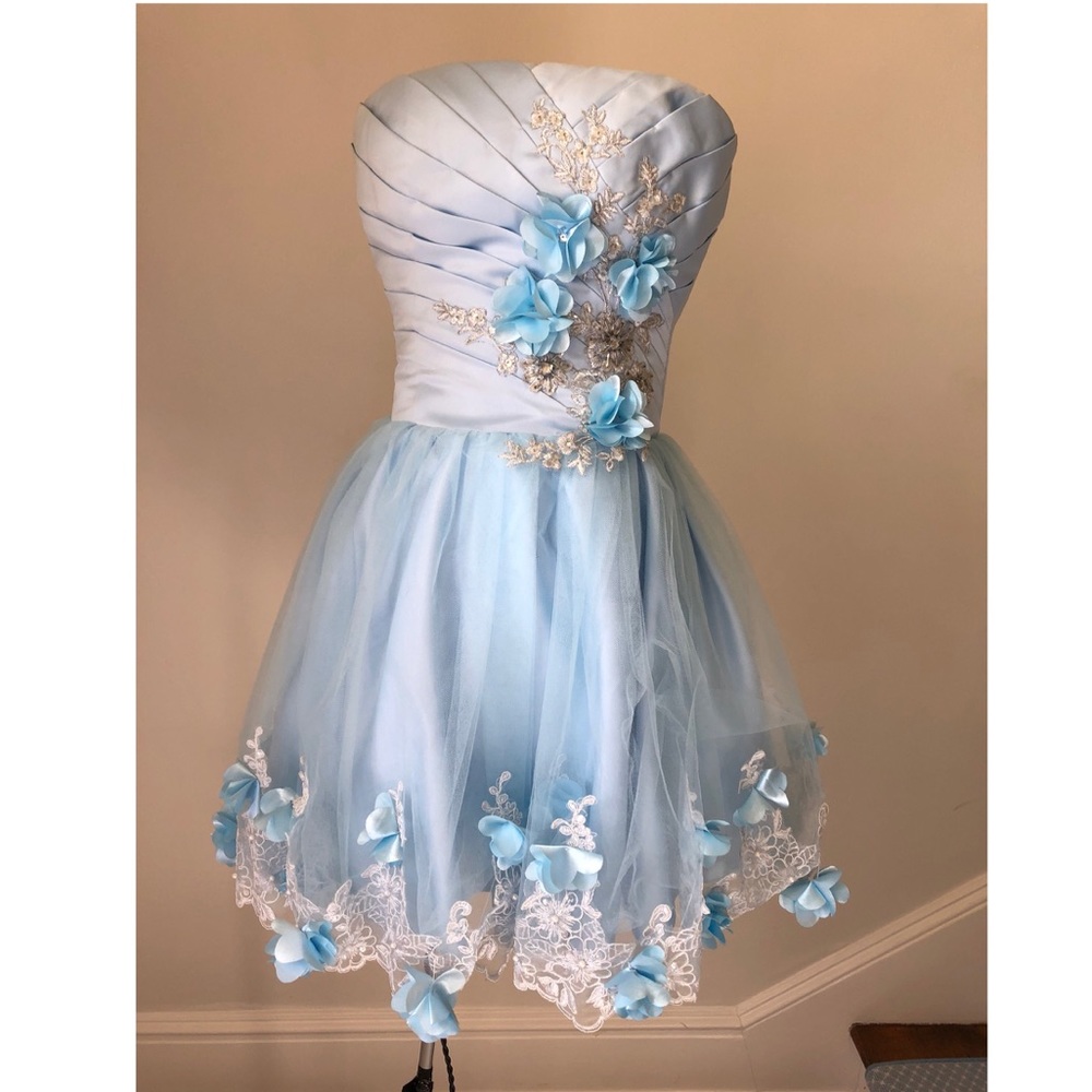 Powder Blue Embellished Fairy Cocktail Dress